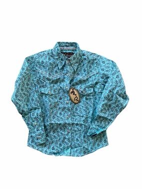 NWT Cowgirl Hardware Paisley Girls Youth Size 6 Small Button Down shirt